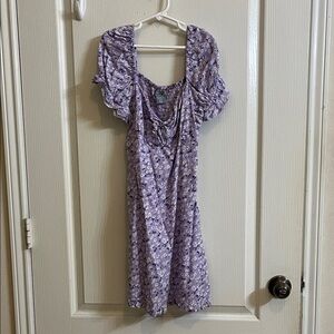 Lavender Floral Midi Dress
